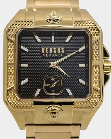 versus versace watch black and gold|versace watches men price.